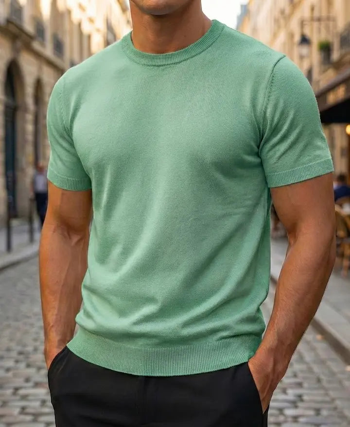 Premium men’s Green t-shirt minimalist luxury style